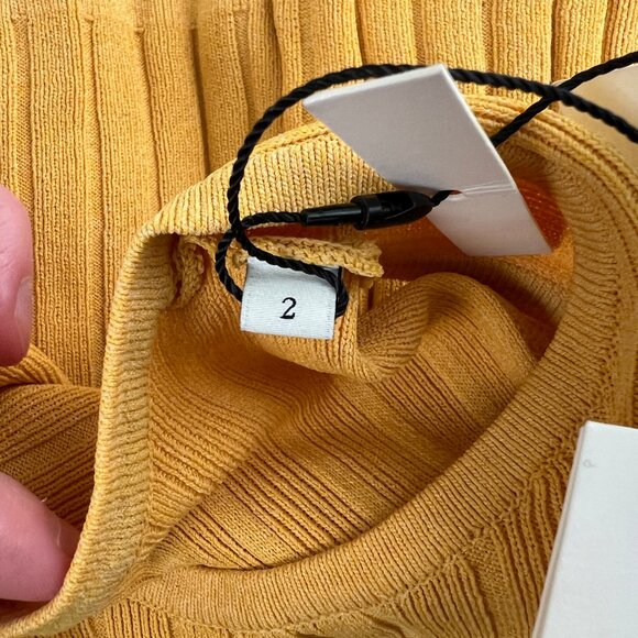 New Sandro Bali One-Sleeve Striped Ribbed Knit Top Sweater Asymmetrical Shirt - Picture 8 of 14